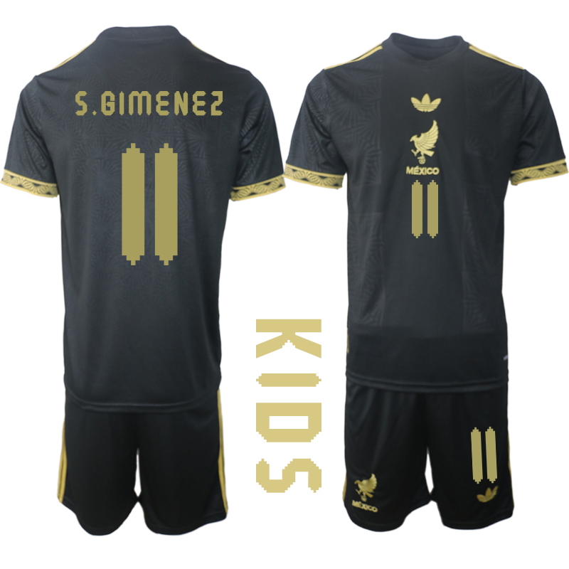 Youth 2025-2026 National Team Season Mexico Black #11 Soccer Jersey->youth soccer jersey->Youth Jersey
